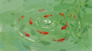 鲤伴清莲，岁岁安康，莲年有余