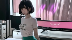 可爱短发台球少女