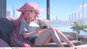 长腿游戏少女主题