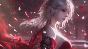 唯美花瓣女孩