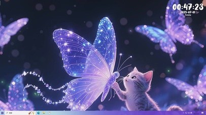 蝴蝶与猫咪的邂逅