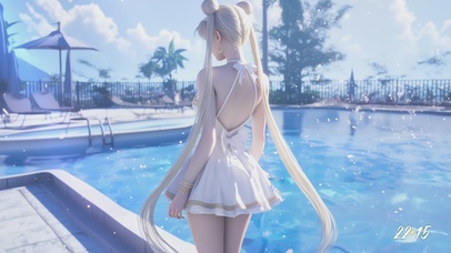 【原创】泳池边治愈美少女战士