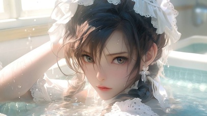 沐浴在晨曦中的少女