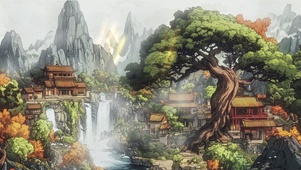 风景壁纸AI古风山水