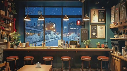 冬日咖啡馆