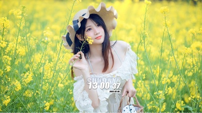 油菜花田里的性感女孩