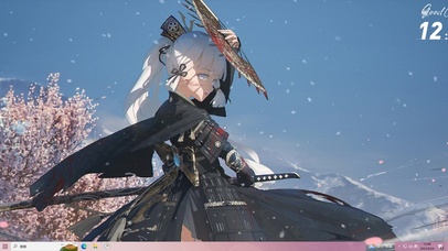 古风樱花少女  拔剑