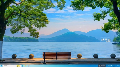 4K森林阳光湖水