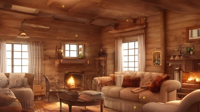 温馨小木屋室内