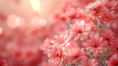 4K 清晨花朵 粉红心情