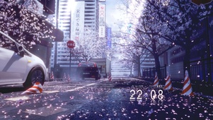 城市樱花街道