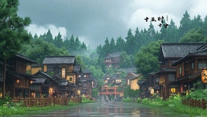 雨中古街