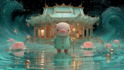 4K亥土人-财富能量壁纸-水木