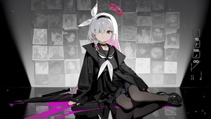 黑白渐变少女
