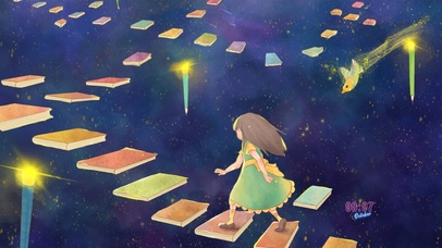 4K 空中行书的女孩