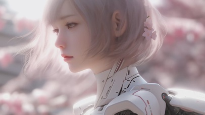 【唯美】粉色花瓣机甲少女