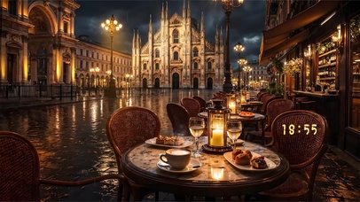 雨夜·露天咖啡馆