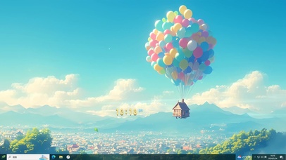 彩色气球飘摇	