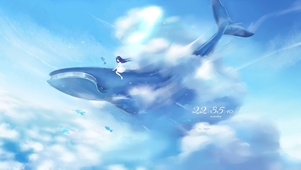4k 云端上的鲸鱼少女