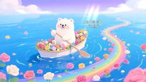 花海划船小熊