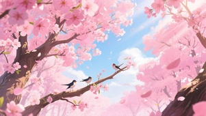 燕栖花影