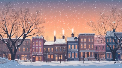 唯美雪中北欧小屋