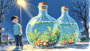 玻璃瓶水草