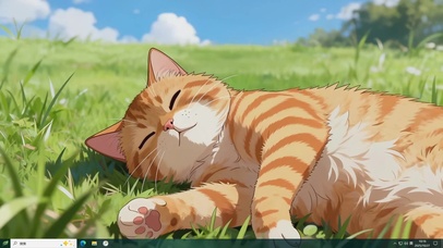 可爱调皮酣睡橘猫主题