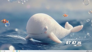 可爱小鲸鱼桌面主题
