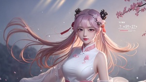 汉服粉色女孩