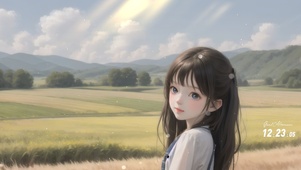 田间小女孩