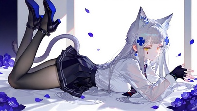 趴着的黑丝jk少女-迷迭香