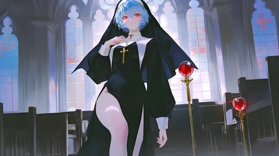 绫波丽-修女制服美女