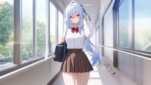 唯美夏日校园少女