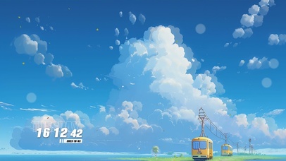 蓝天白云护眼景色