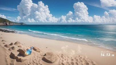 蓝色的浪漫海边