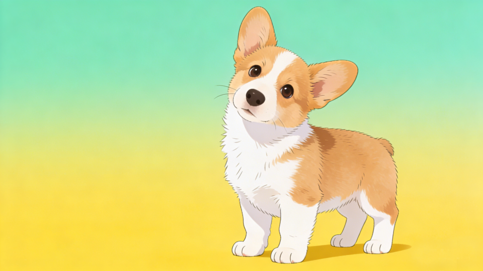 歪头柯基清新壁纸