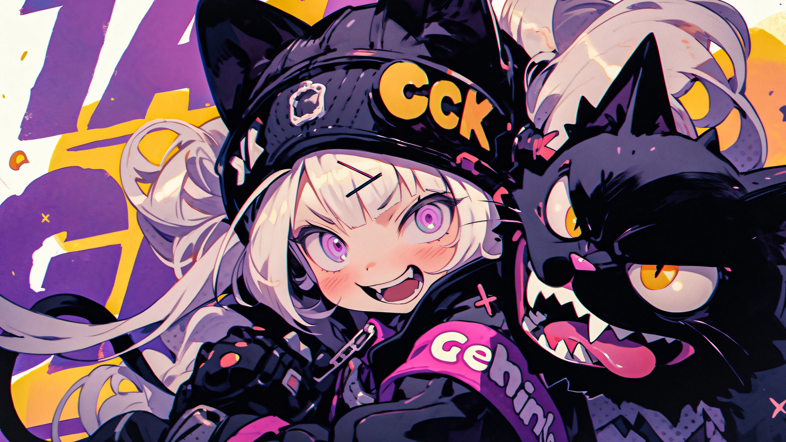 甜酷少女与猫