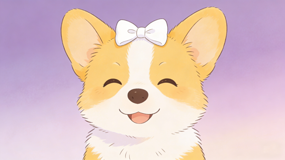 蝴蝶结柯基梦幻壁纸