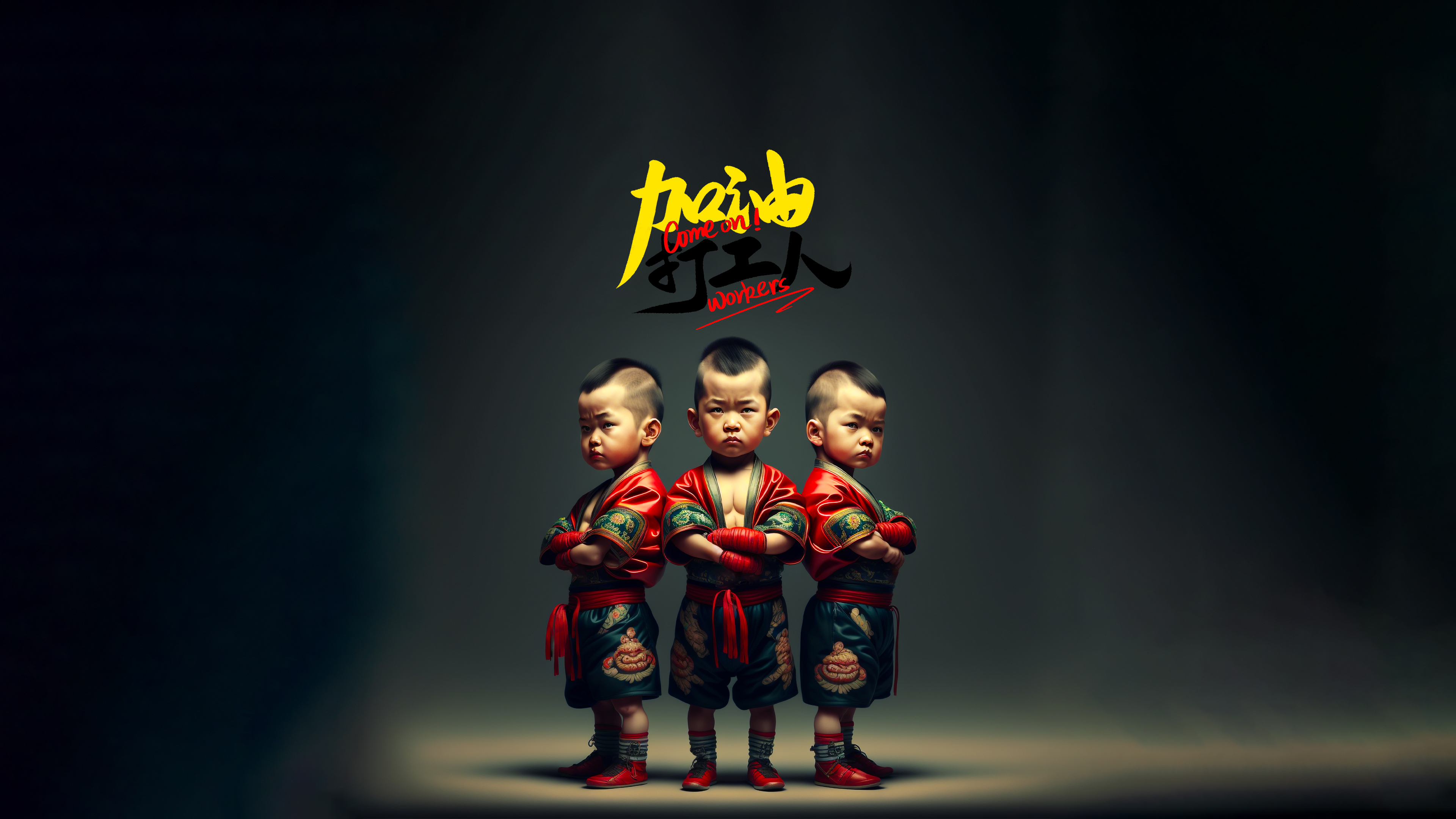 肌肉男孩 加油 打工人4k简约(风景静态壁纸) - 静态壁纸下载 - 元气