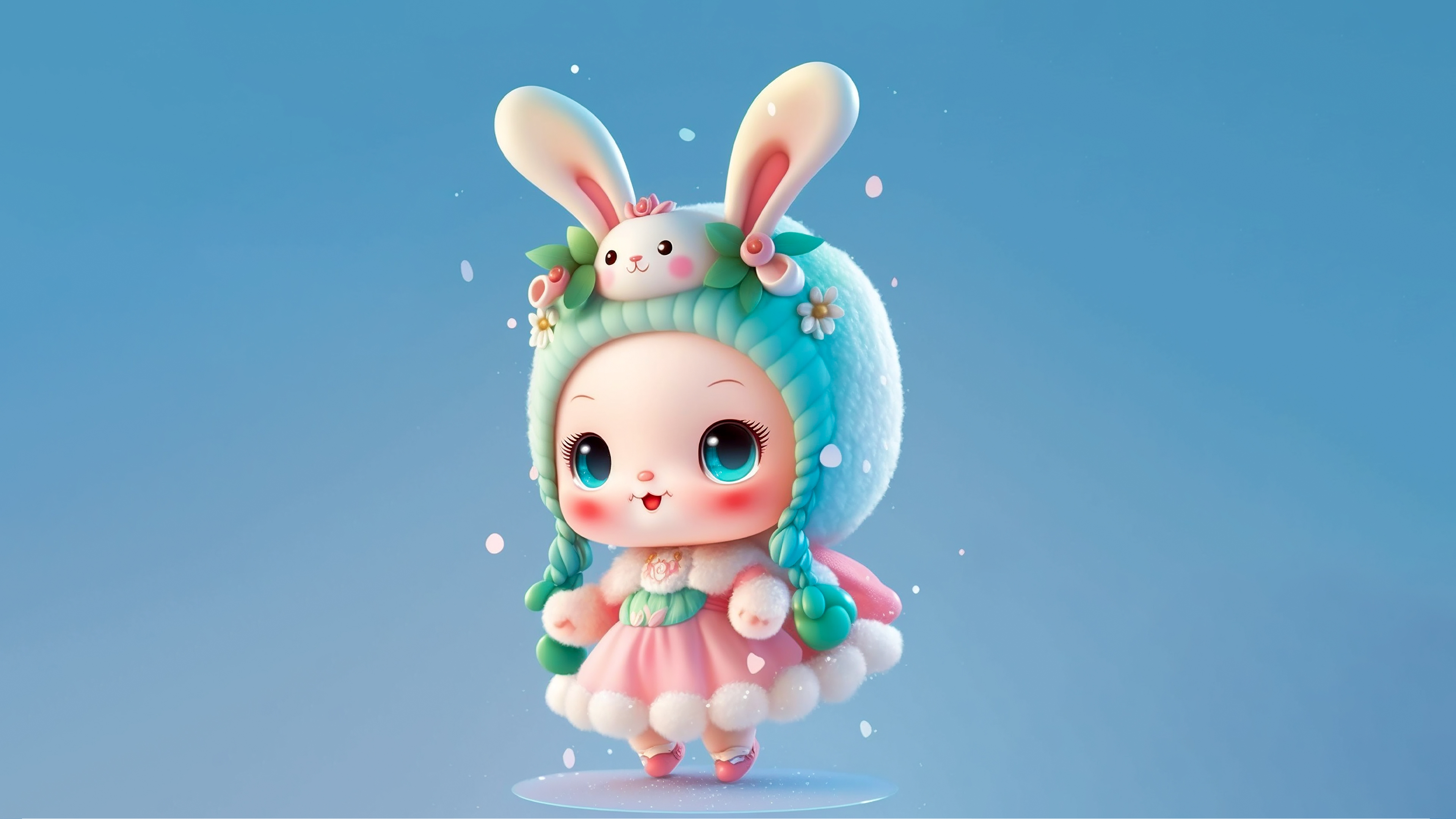 开心跳舞的小兔兔