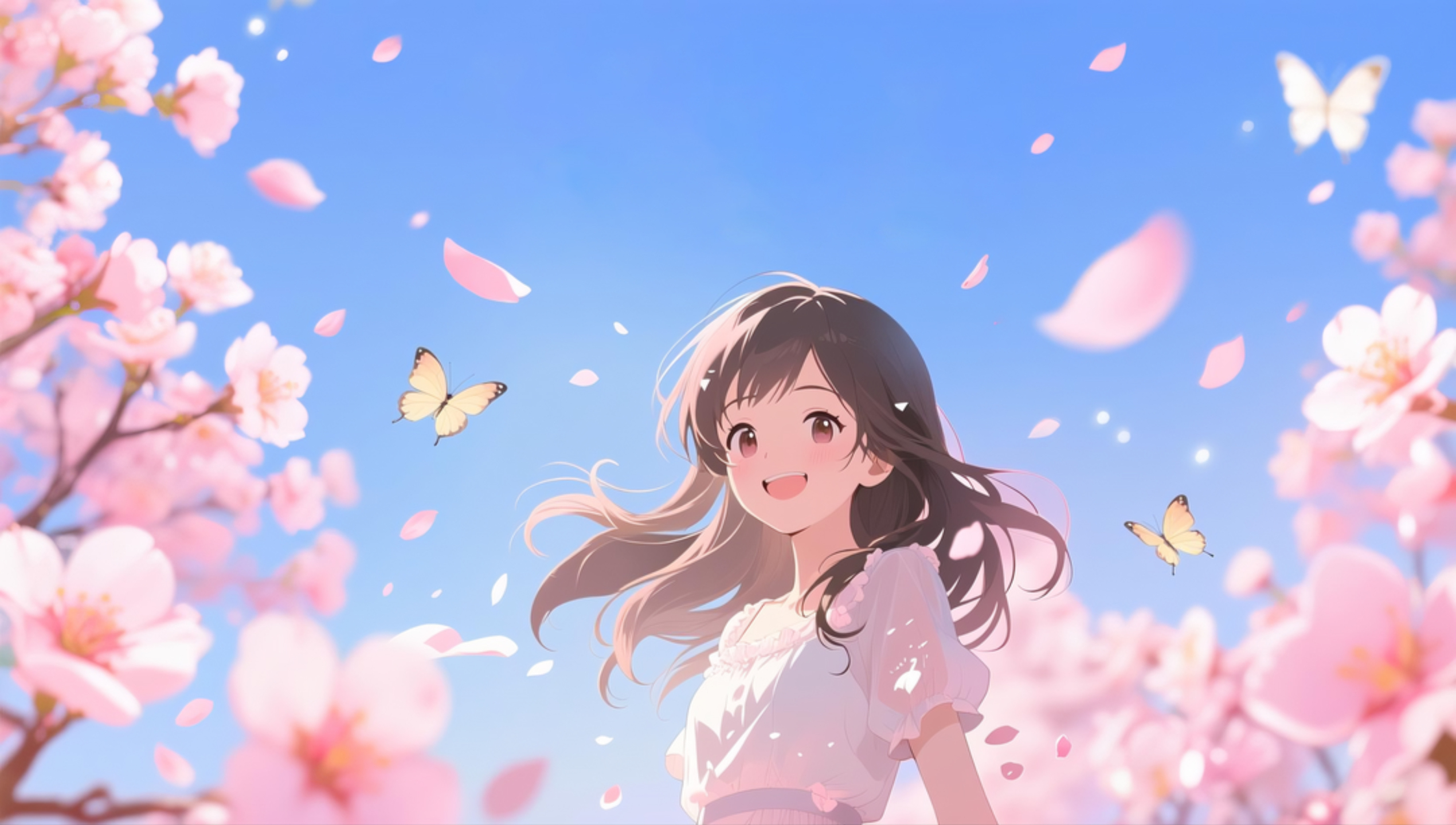 樱花飞舞少女