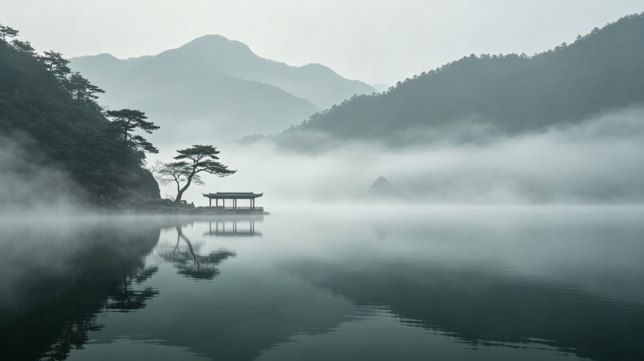 烟湖亭松