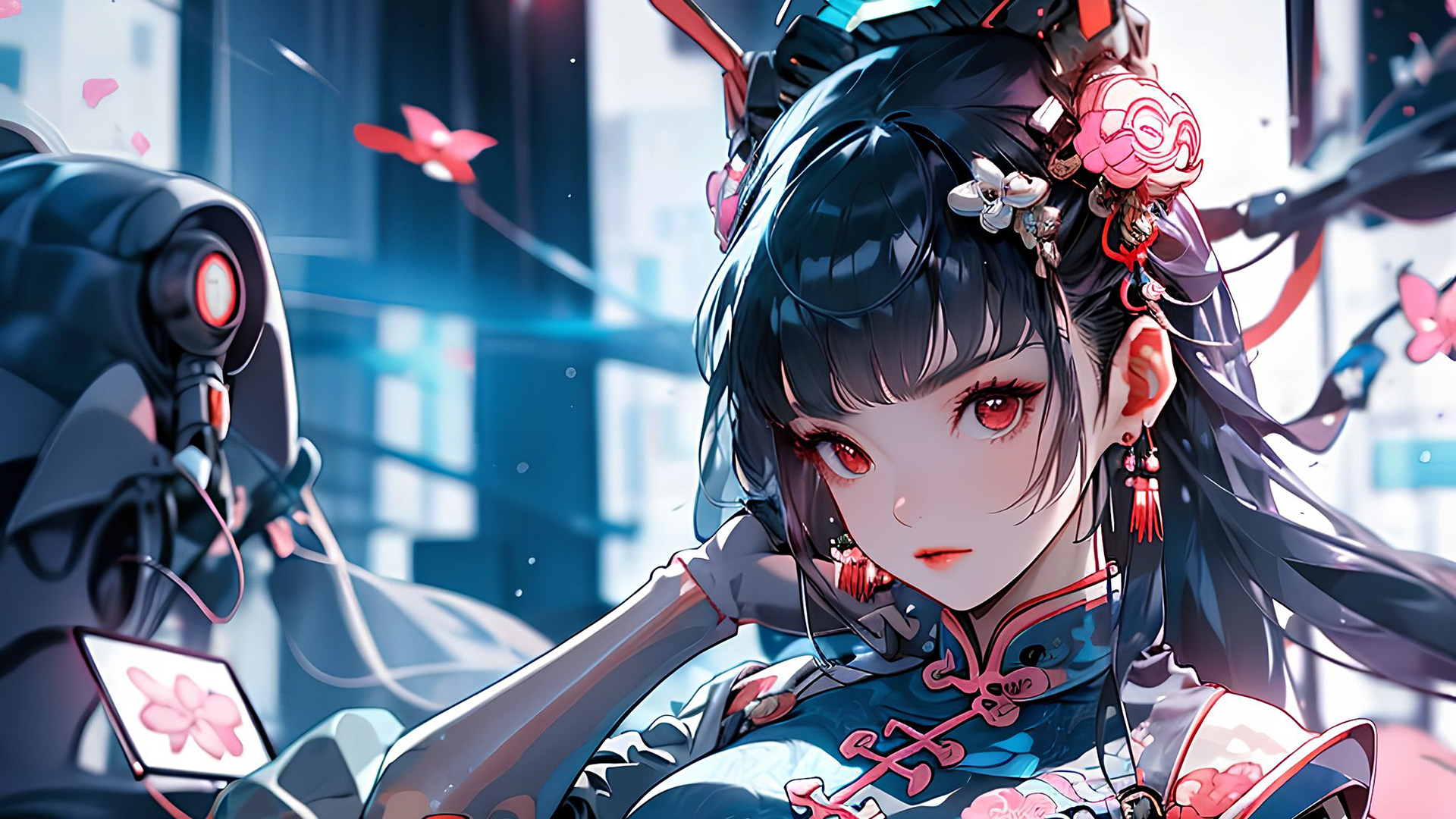 高清AI绘画-唯美炫彩美女