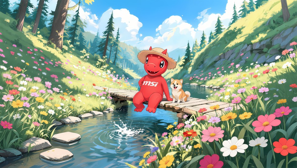 小红龙在溪边