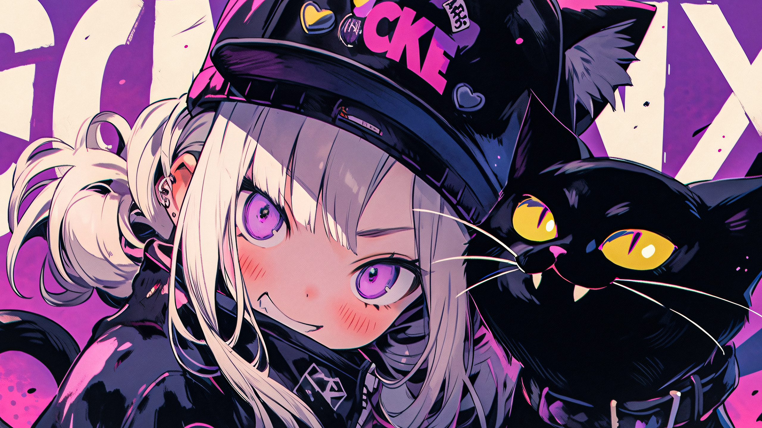 甜酷少女与猫