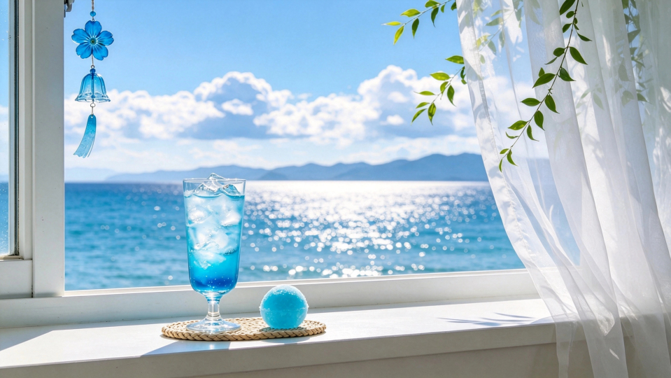 窗边夏日冰饮治愈电脑壁纸