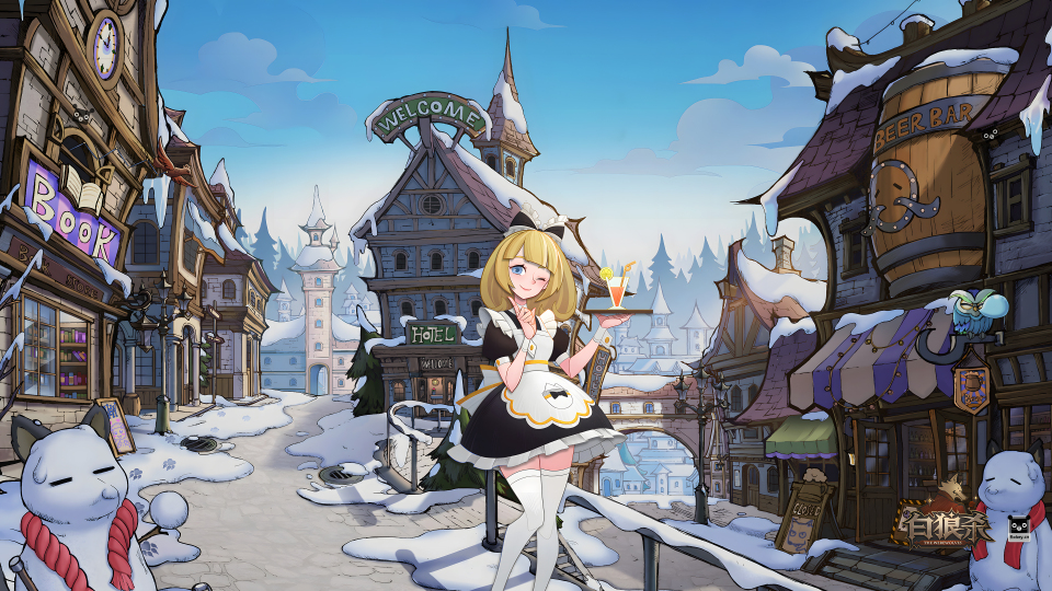 女仆雪景