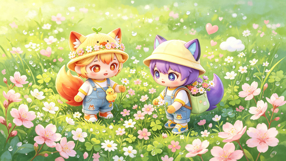 声声影影草地嬉戏
