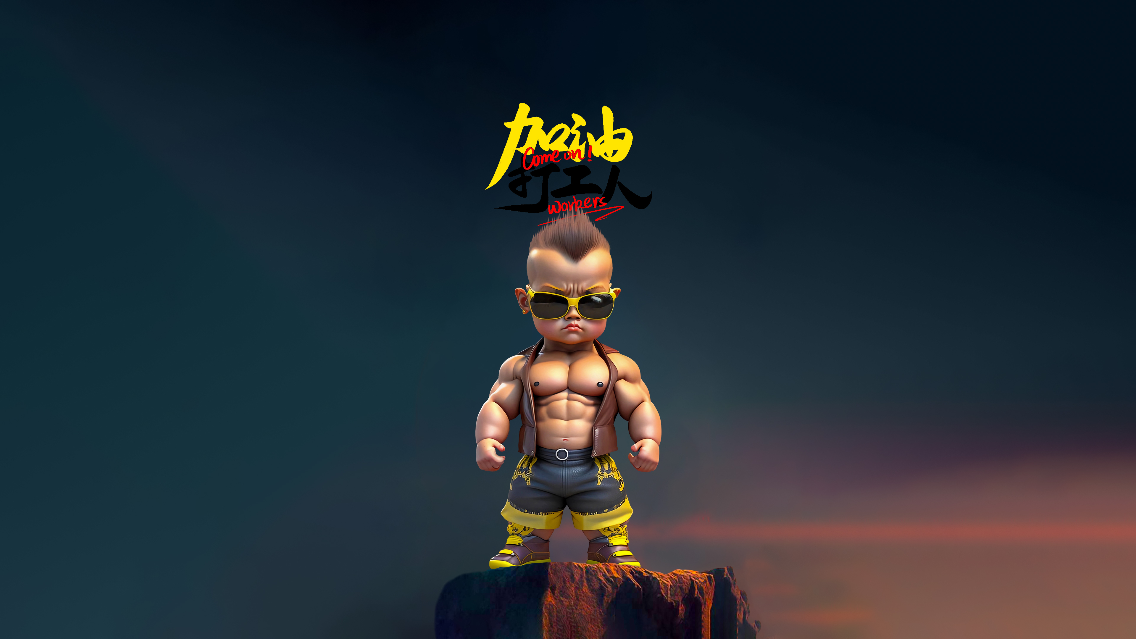 4K 肌肉男孩 加油 打工人